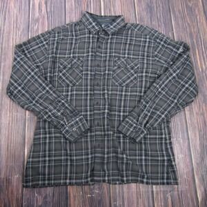Kuhl Shirt Mens 2XL Gray Plaid Flannel Button Up Long Sleeve Outdoor Style 7186